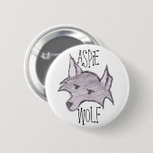 Aspie Wolf-Knopf Button (Vorne & Hinten)