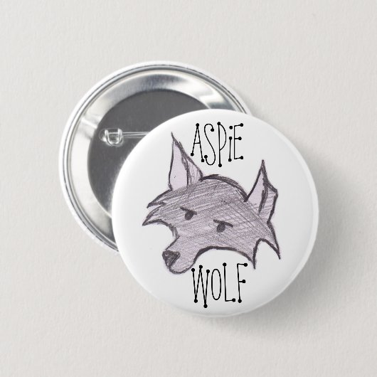 Aspie Wolf-Knopf Button (Vorne & Hinten)