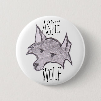 Aspie Wolf-Knopf Button