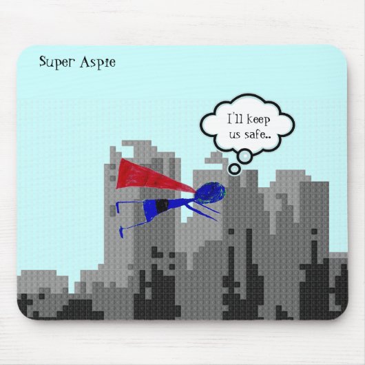 Aspie, zum des Tages zu retten ..... Mousepad (Vorne)