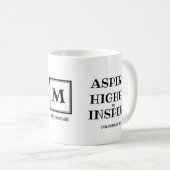 ASPIRE HIGHER Christliche Monogramm Kaffeemaschine Kaffeetasse (VorderseiteRechts)