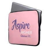 ASPIRE HIGHER Inspiration Christlich Pink Laptopschutzhülle (Vorderseite Links)