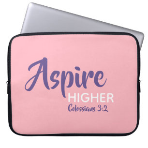 ASPIRE HIGHER Inspiration Christlich Pink Laptopschutzhülle