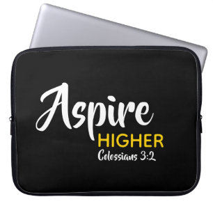ASPIRE HIGHER Inspiration Christlich Schwarz Laptopschutzhülle