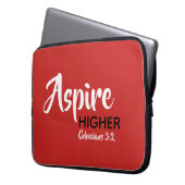 ASPIRE HIGHER Inspiration Christliche Schrift Laptopschutzhülle (Vorderseite Links)