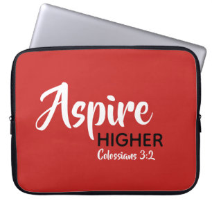 ASPIRE HIGHER Inspiration Christliche Schrift Laptopschutzhülle