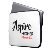 ASPIRE HIGHER Inspiration Christliche Schrift Laptopschutzhülle (Vorderseite Links)
