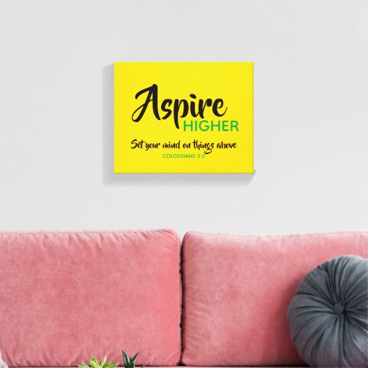 ASPIRE HIGHER Inspiration Scripting Christlich Leinwanddruck (Insitu (Wohnzimmer))