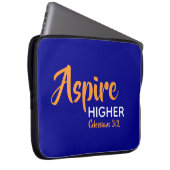 ASPIRE HIGHER Inspirational Christlich Blue Laptopschutzhülle (Vorne Rechts)