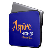 ASPIRE HIGHER Inspirational Christlich Blue Laptopschutzhülle (Vorderseite Links)