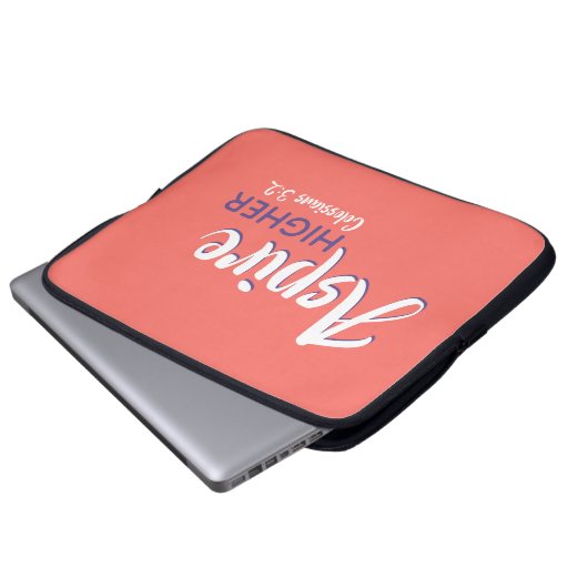 ASPIRE HIGHER Inspirational Christlich Coral Laptopschutzhülle (Vorne Knopf)