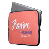 ASPIRE HIGHER Inspirational Christlich Coral Laptopschutzhülle (Vorderseite Links)