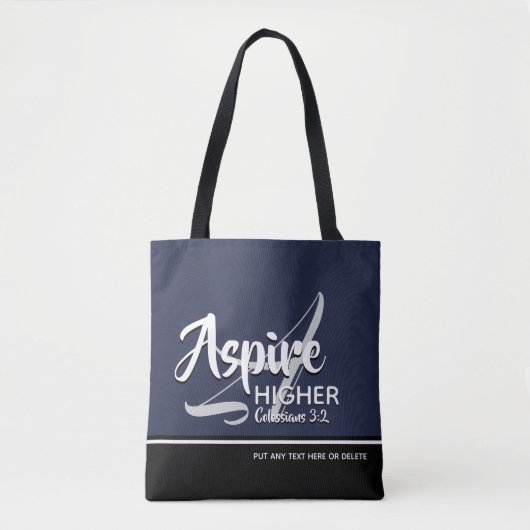 ASPIRE HIGHER Inspirational Christlich NAVY Tasche (Vorderseite)