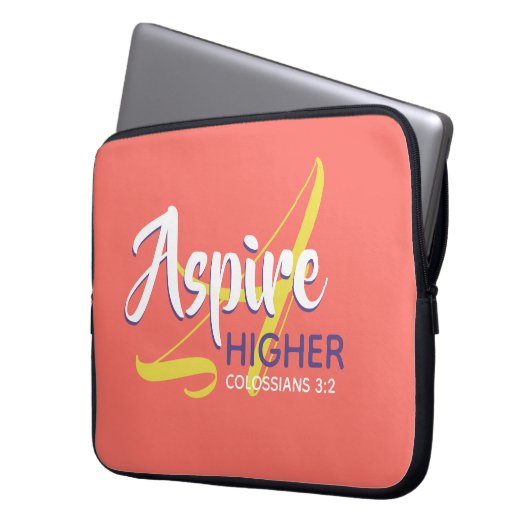 ASPIRE HIGHER Inspirational Coral Christlich Laptopschutzhülle (Vorderseite Links)