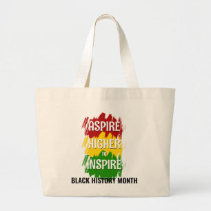 ASPIRE HIGHER INSPIRIER Black History Month Jumbo Stoffbeutel