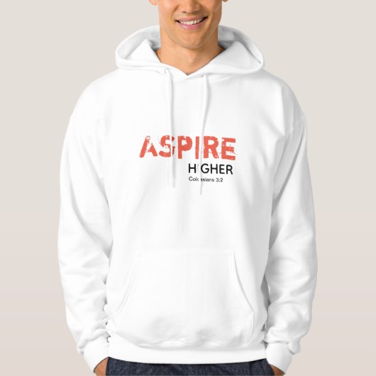 ASPIRE HIGHER Inspiriere Christlich WEISS Hoodie (Vorderseite)