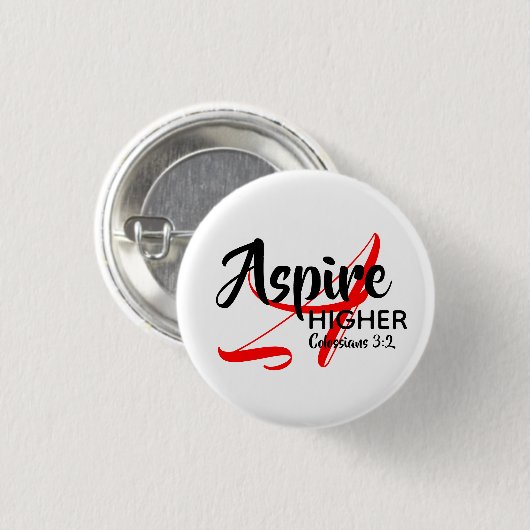ASPIRE HIGHER Inspiriert Monogramm Christlich Button (Vorne & Hinten)