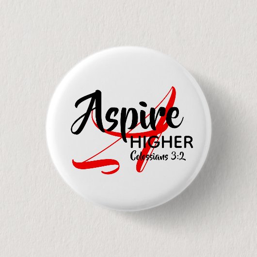 ASPIRE HIGHER Inspiriert Monogramm Christlich Button (Vorderseite)