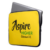 ASPIRE HÖHER Gelb Inspiration Christlich Laptopschutzhülle (Vorderseite Links)
