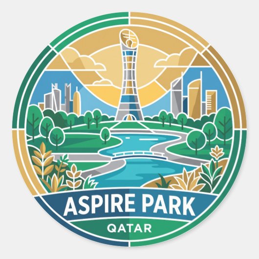 Aspire Park Katar Runder Aufkleber (Vorderseite)