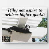 Aspire to Higher Goals Motivierend Cat Fotoplatte (Vorderseite)