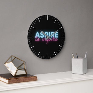 Aspire to Inspirier Neon Large Clock Große Wanduhr