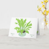 Asplenium Bird's Nestfarn - zeichnend auf Weiß. Karte (Gelbe Blume)