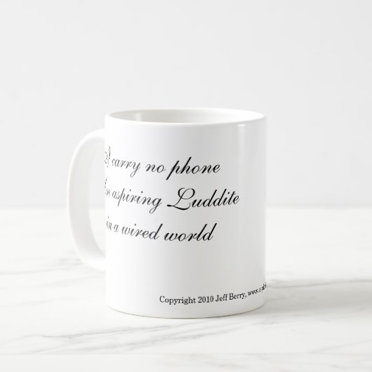 Aspring Ludditehaiku-Tasse Kaffeetasse (Vorderseite Links)