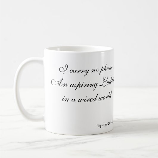 Aspring Ludditehaiku-Tasse Kaffeetasse (Links)