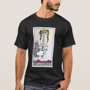 Ass der Schwerter Vintage Tarotkarte - Rider Waite T-Shirt