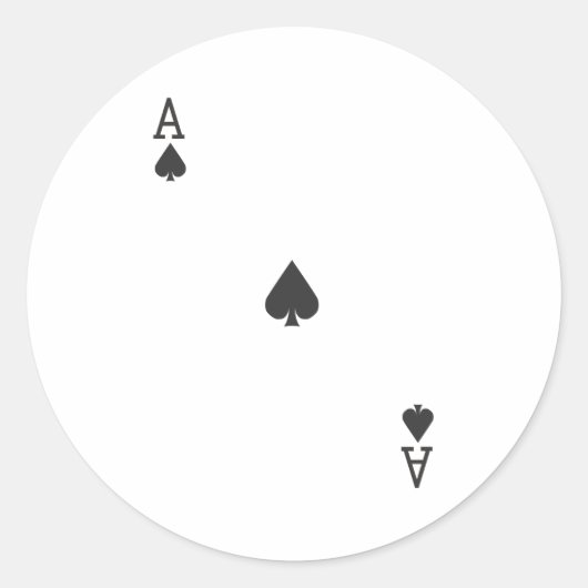 Ass der Spade Runder Aufkleber (Vorderseite)