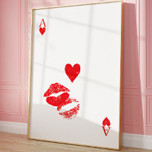 Ass of Hearts Kiss Playing Card Wall
