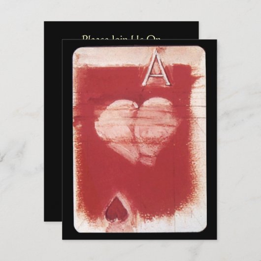 Ass of Hearts Playing Card Game Party Einladung (Vorne/Hinten)