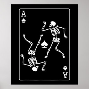Ass Pokerkarte Spielkarte Skelett Poster