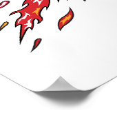 Ass-Tennisball Feuer Flammen Poster (Ecke)