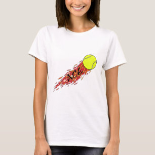 Ass-Tennisball Feuer Flammen T-Shirt
