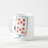 Ass und Zehn Herz spielen Karten Kaffeetasse (Vorderseite Links)