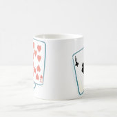 Ass und Zehn Herz spielen Karten Kaffeetasse (Mittel)