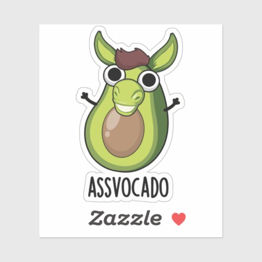 Ass-vocado Funny Avocado Pun Aufkleber (Blatt)