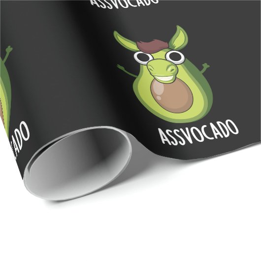 Ass vocado Funny Avocado Pun Dark BG Geschenkpapier (Rolleneckpunkt)