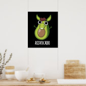 Ass vocado Funny Avocado Pun Dark BG Poster (Küche)