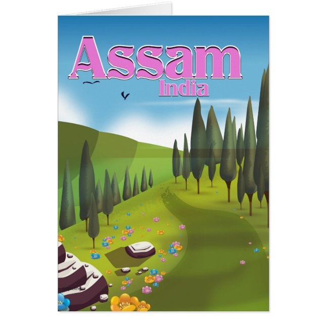 Assam India Reiseplakat drucken. (Vorne)