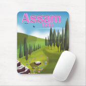 Assam India Reiseplakat drucken. Mousepad (Mit Mouse)