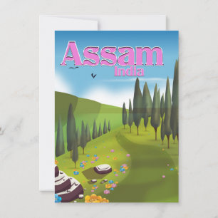 Assam Indien Reiseplakat Druck. Einladung