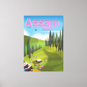 Assam Indien Reiseplakat Druck. Leinwanddruck