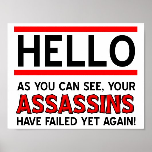 Assassins Versagt Funny Poster (Vorne)
