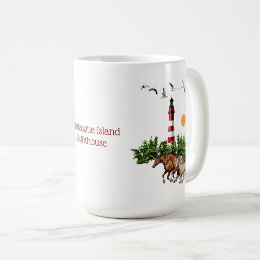 Assateague Insel-Leuchtturm-Tasse Kaffeetasse (VorderseiteRechts)