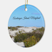 Assateague Insel-runde Verzierung Keramik Ornament (Links)