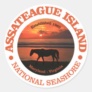 Assateague Insel-Staatsangehörig-Küste Runder Aufkleber