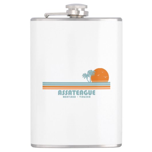 Assateague Island Maryland Virginia Sun Palm Trees Flachmann (Vorderseite)